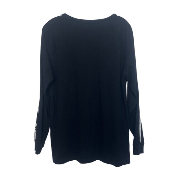 Victorias Secret Pink Long Sleeve Shirt Sequin Palm Trees Medium Black - Picture 2 of 8